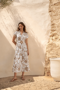 Robe chemise midi floral