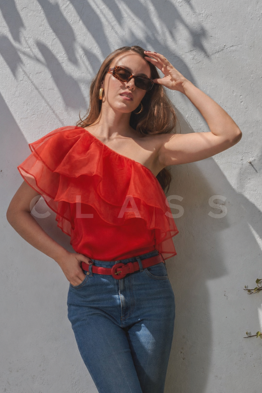 Top Scarlet asymétrique