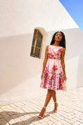 Robe satinée floral